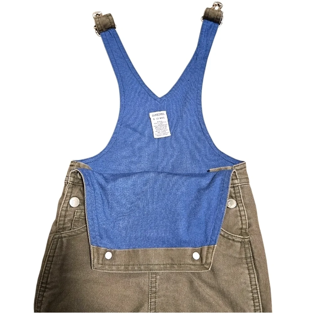 Gymboree Overalls 6-12M Green & Blue Vintage 2002 Baby Boy 100% Cotton